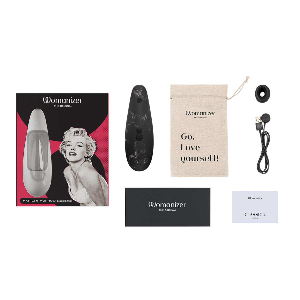Womanizer Classic 2 Marilyn Monroe Special Edition - Black Marble Intimates Adult Boutique
