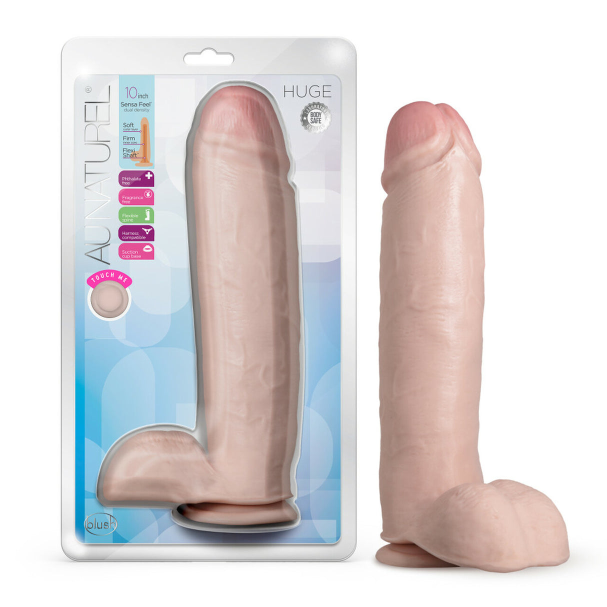 Au Naturel 10in Vanilla Dildo With Suction Cup Intimates Adult Boutique