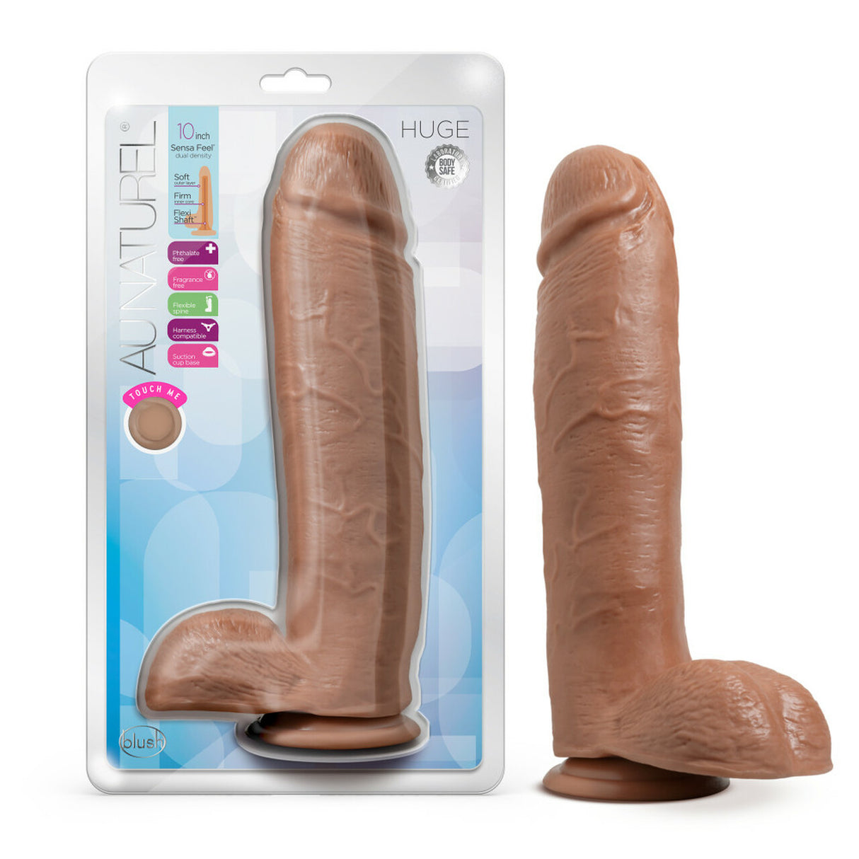 Au Naturel Mocha 10in Dildo With Suction Cup Intimates Adult Boutique