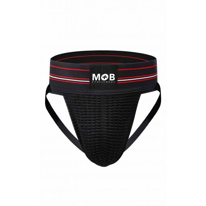 Mob Fetish Jockstrap Black Large 3in Waistband Intimates Adult Boutique