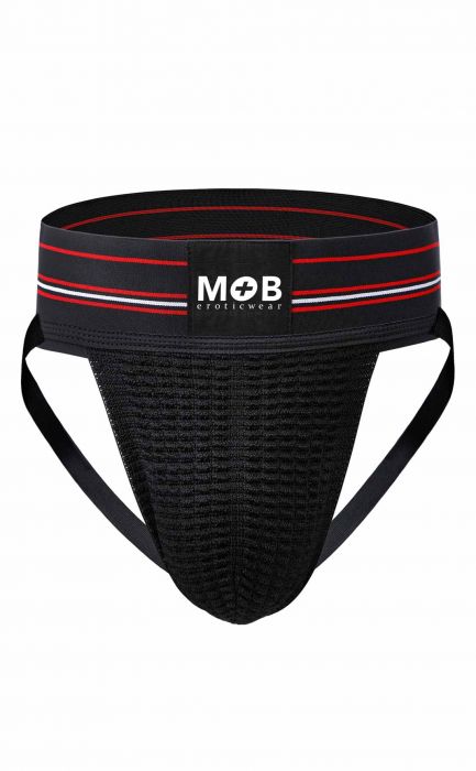 Mob Fetish Jockstrap Black Medium 3in Waistband Intimates Adult Boutique