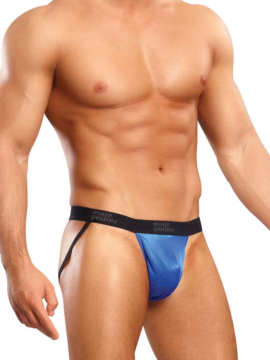 Jock Satin Lycra Royal Blue Large- Xl Intimates Adult Boutique