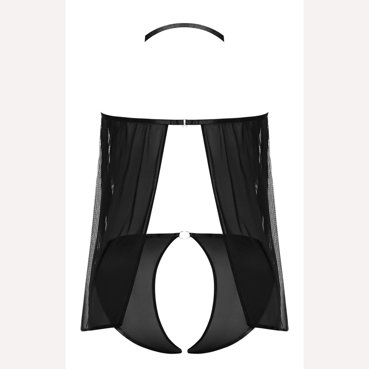 Sassy Cupless Babydoll & Panty Set Black S/m Intimates Adult Boutique