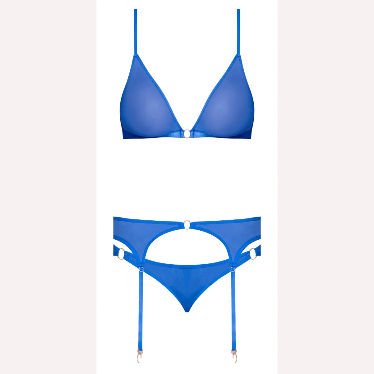 Sassy Bra Garter & Rouched Panty Cobalt 2xl Intimates Adult Boutique