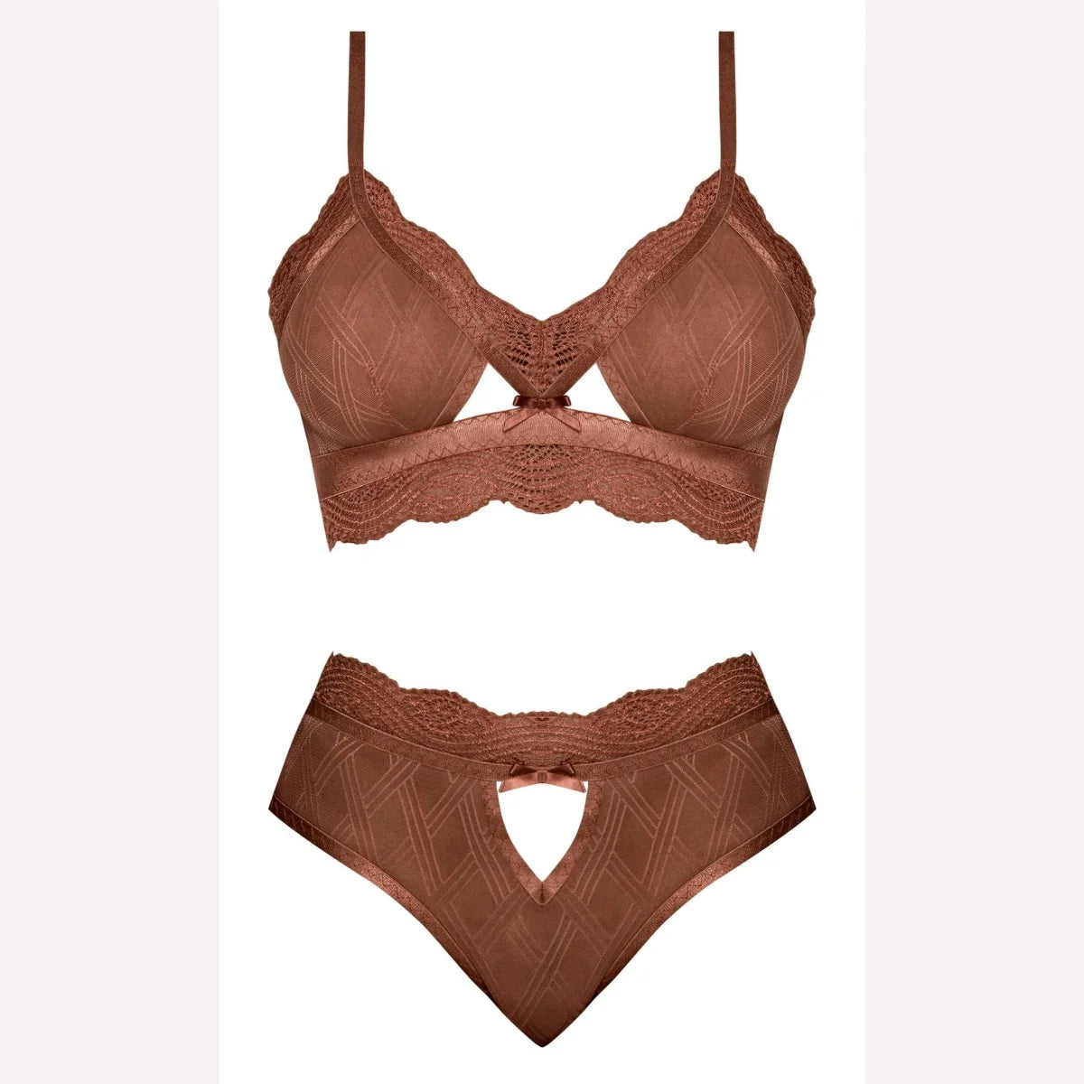 Caramel Kiss Bralette & G- Panty Caramel 2xl Intimates Adult Boutique