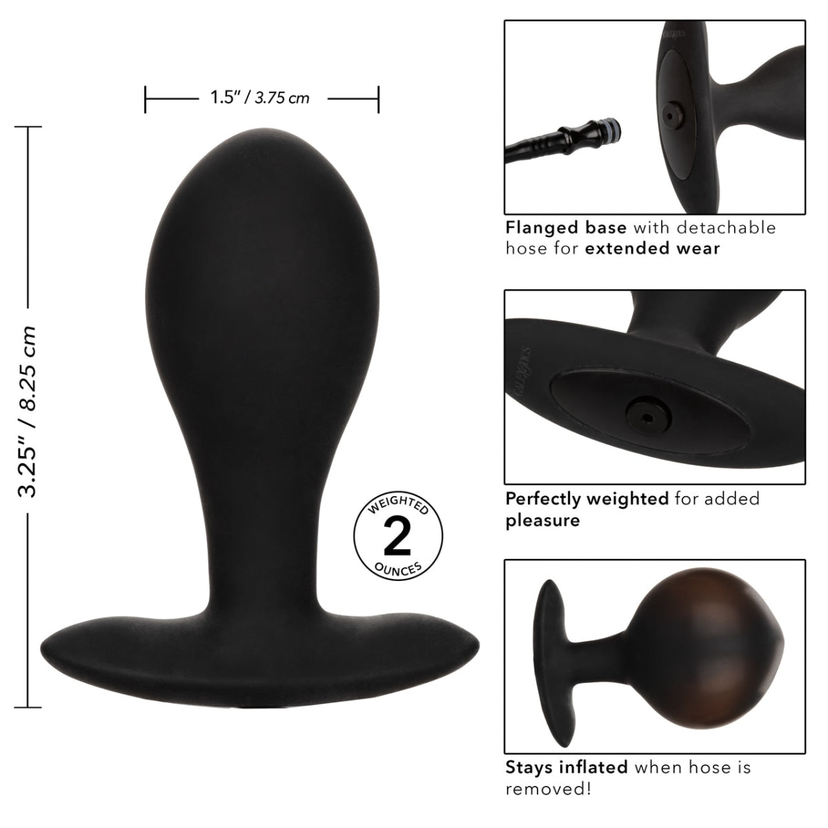 Weighted Silicone Inflatable Plug Large Intimates Adult Boutique