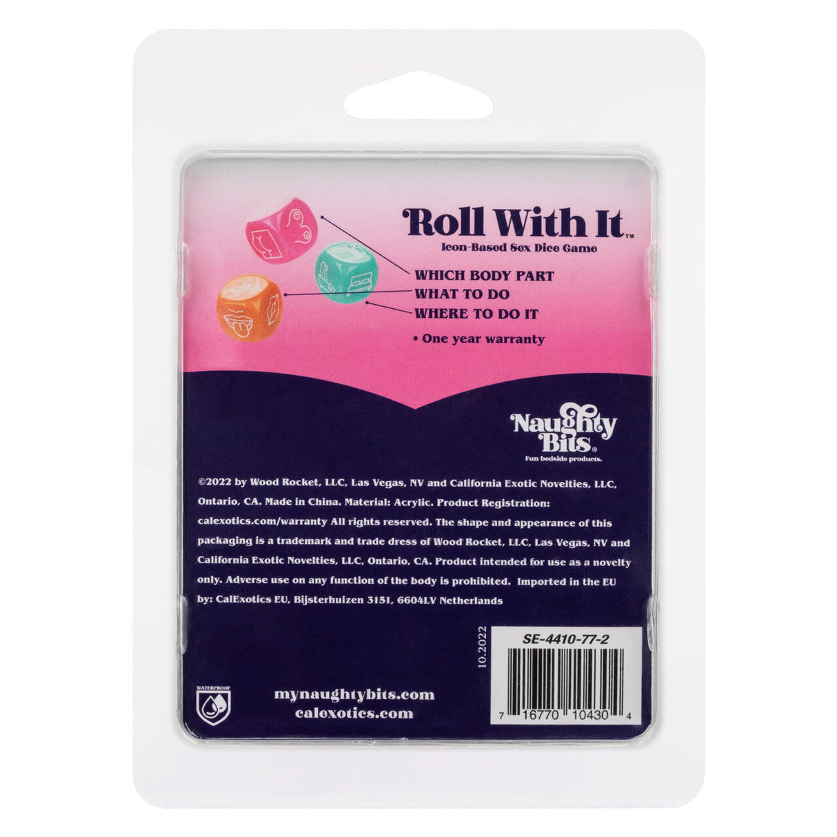 Naughty Bits Roll With It Icon Based Sex Dice Intimates Adult Boutique
