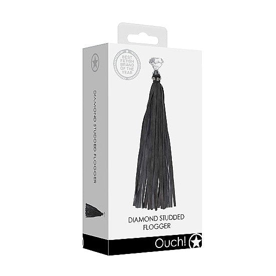 Diamond Studded Whip Black Intimates Adult Boutique