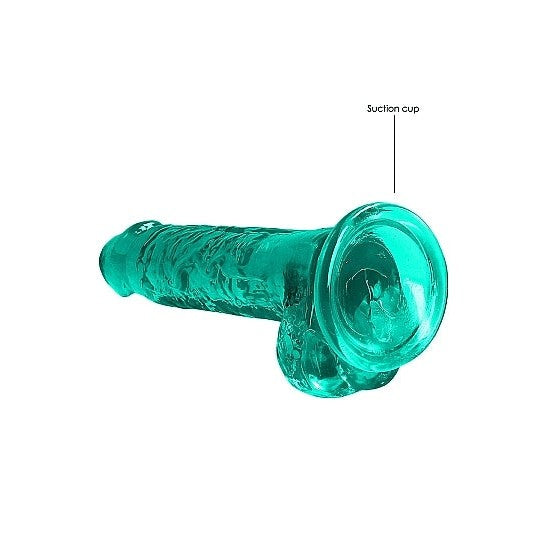 Realrock 7 inch Realistic Dildo with Balls in Turquoise | Dildos Intimates Adult Boutique