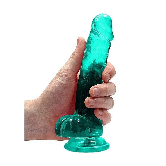 Realrock 7 inch Realistic Dildo with Balls in Turquoise | Dildos Intimates Adult Boutique