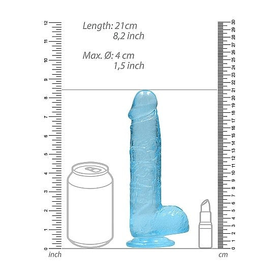 Realrock 8in Realistic Dildo with Balls - Blue | Dildos Intimates Adult Boutique