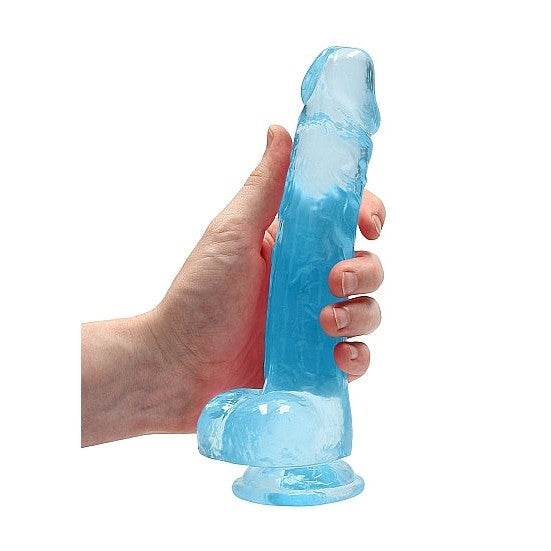 Realrock 8in Realistic Dildo with Balls - Blue | Dildos Intimates Adult Boutique
