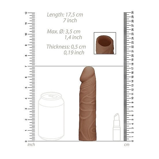 7" Realrock Penis Extension Sleeve in Tan - Sextoys for Men Intimates Adult Boutique