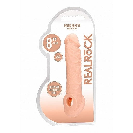 8" Flesh Realrock Penis Extension Sleeve – Sextoys for Men Intimates Adult Boutique