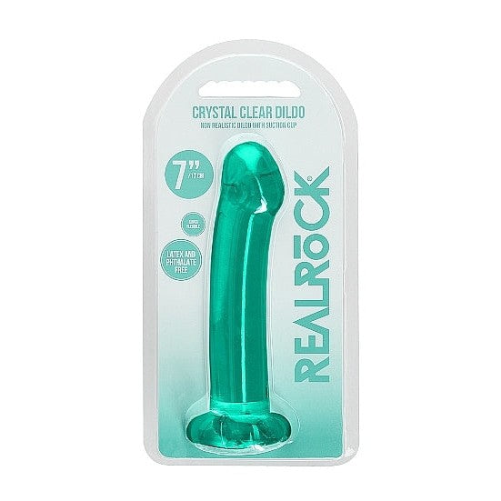 Realrock Non Realistic Dildo W Suction Cup 6.7in Turquoise Intimates Adult Boutique