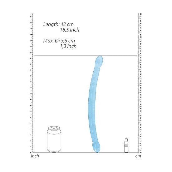 Realrock Non Realistic Double Dong 17in Blue Intimates Adult Boutique