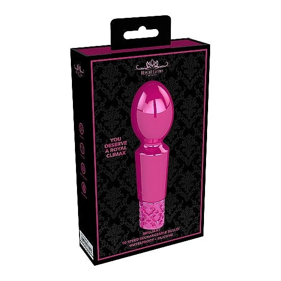 Royal Gems Brilliant Pink Rechargeable Silicone Bullet Intimates Adult Boutique