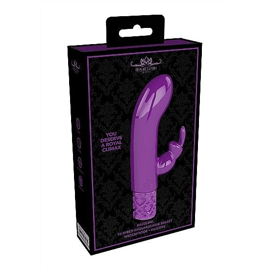 Royal Gems Dazzling Purple Rechargeable Silicone Bullet Intimates Adult Boutique