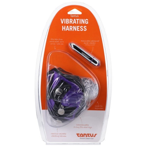 Velvet Vibrating Harness Purple Intimates Adult Boutique