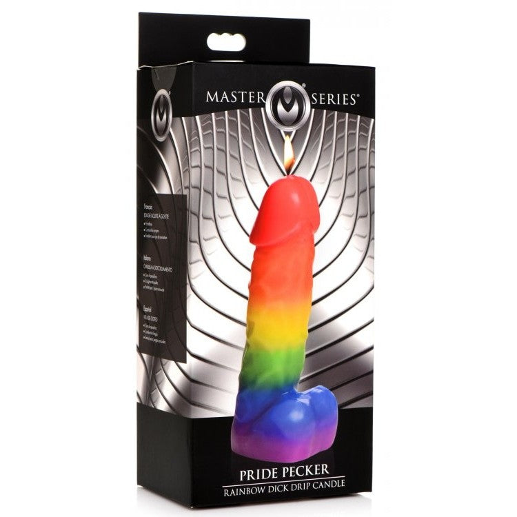 Master Series Pride Pecker Rainbow Drip Candle(out Jun) Intimates Adult Boutique