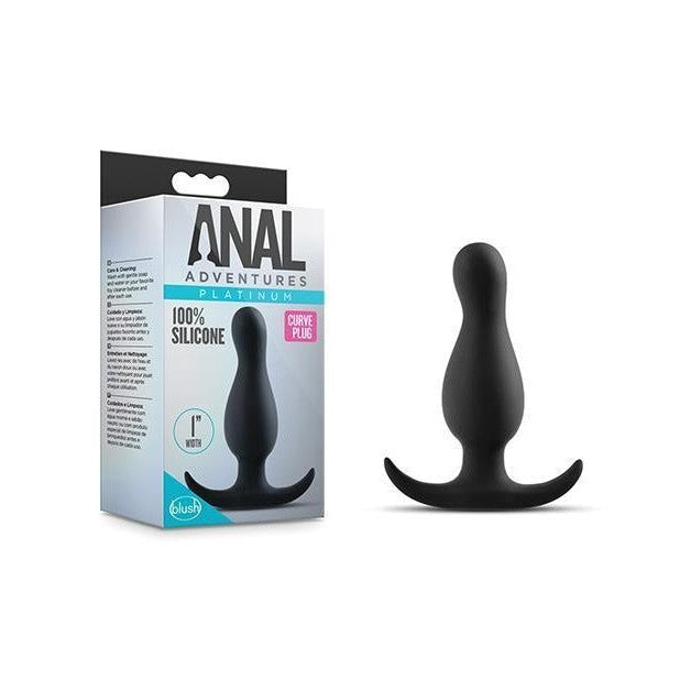 Anal Adventures Platinum Curved Plug Black - Anal Toys Intimates Adult Boutique