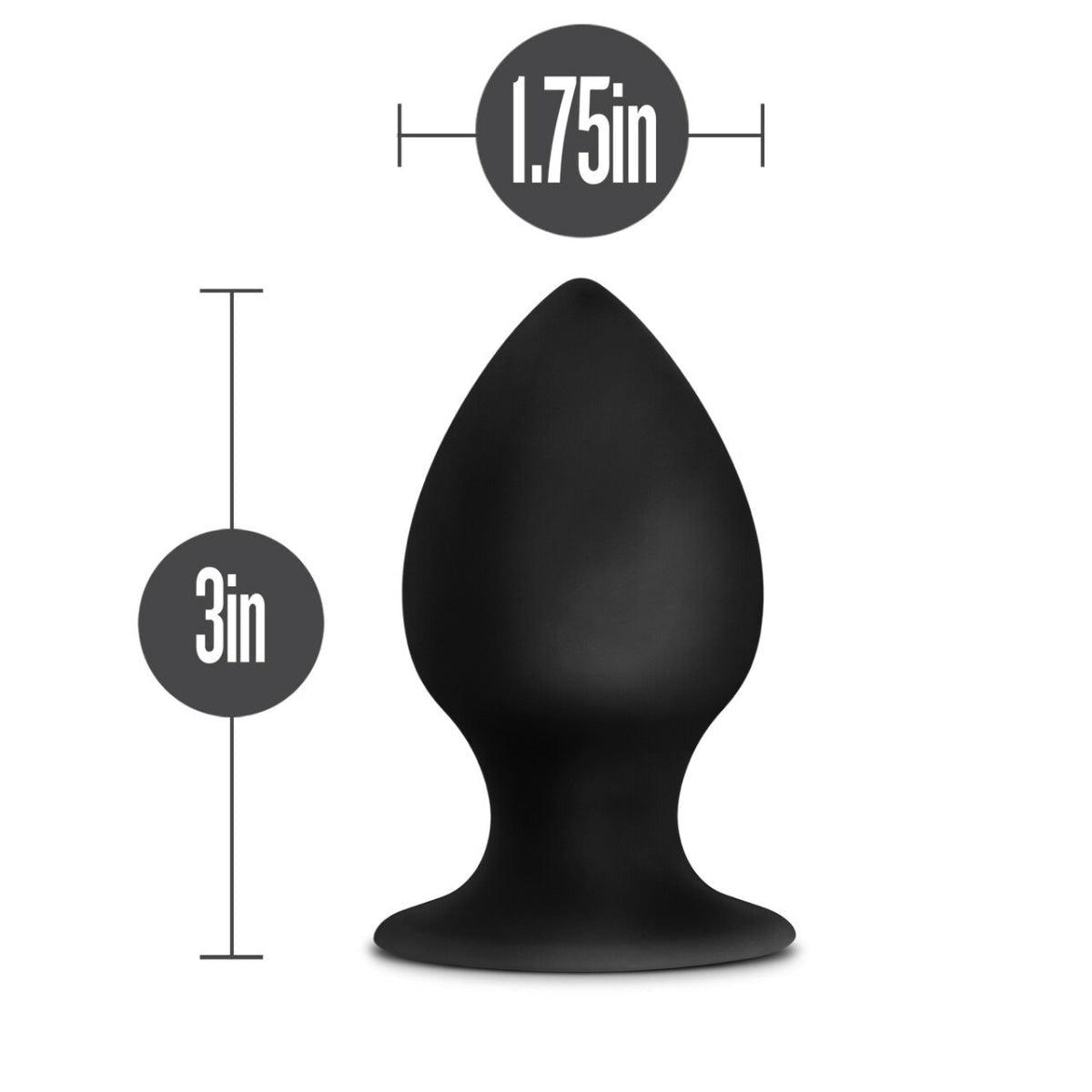 Medium Black Anal Adventures Platinum Silicone Anal Stout Plug Intimates Adult Boutique