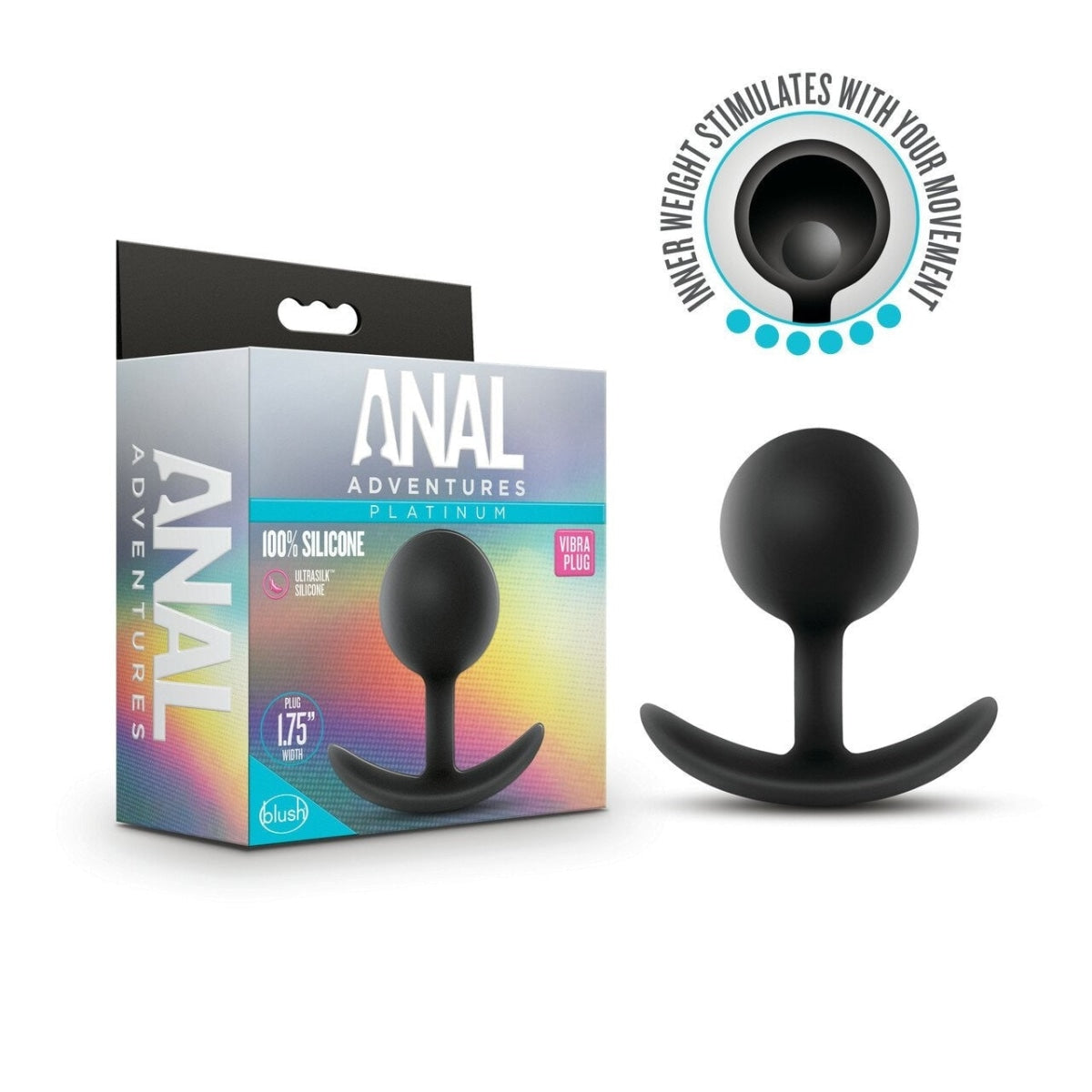 Silicone Vibra Plug: Anal Toys - Black | Anal Adventures Platinum Intimates Adult Boutique