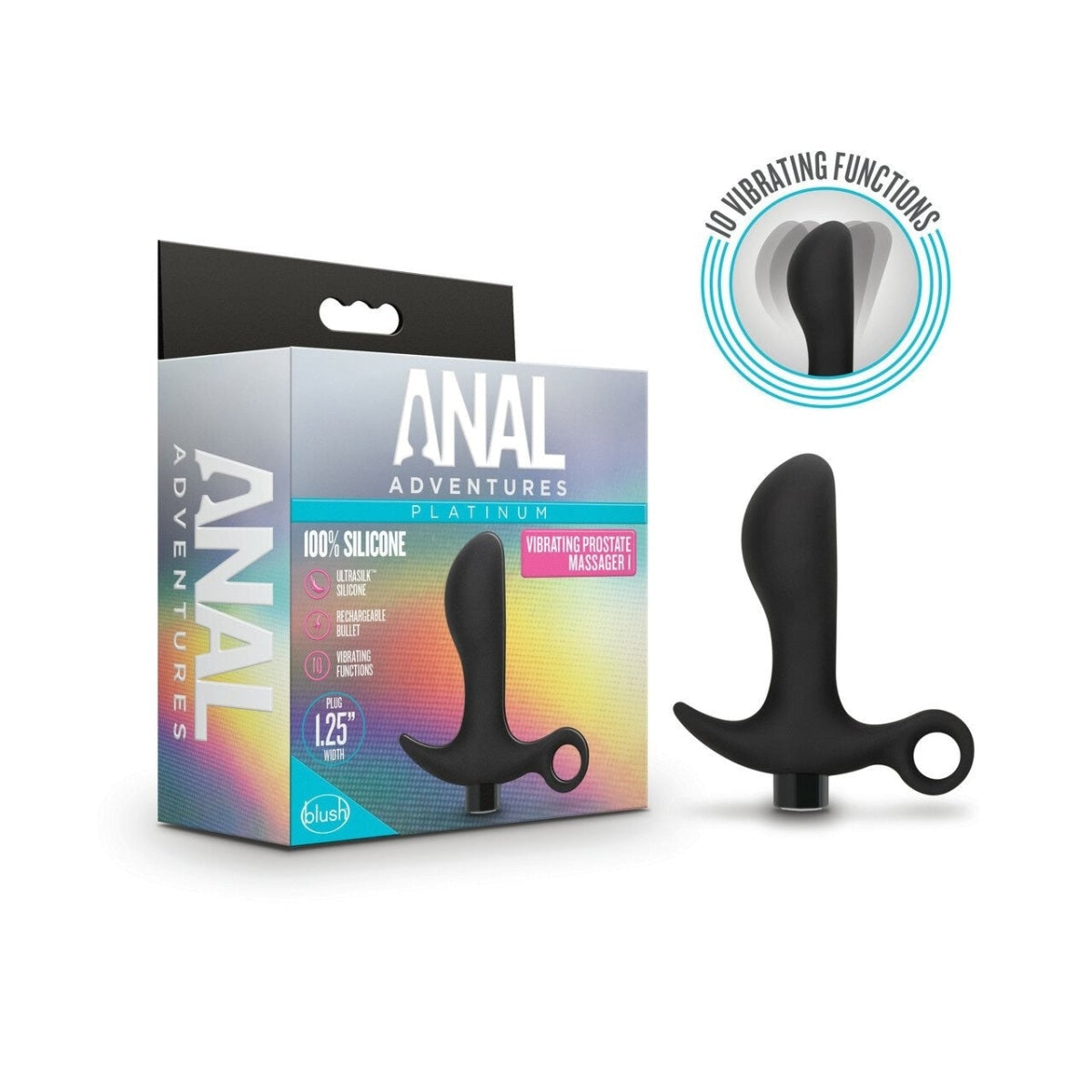 Platinum Silicone Vibrating Prostate Massager for Men Intimates Adult Boutique