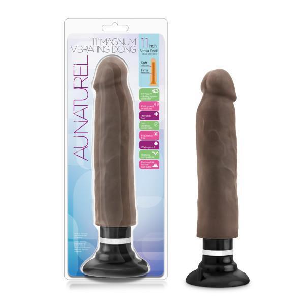 Chocolate Magnum Vibrating Dildo | Au Naturel 11 Sensa Feel - Dildos Intimates Adult Boutique