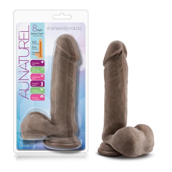 Au Naturel 8 Sensa Feel Dildo Chocolate – Dildos Category Intimates Adult Boutique