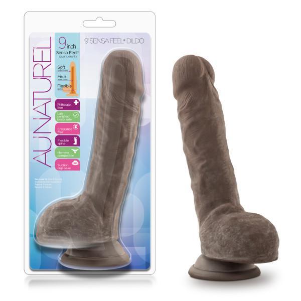 Au Naturel 9 Sensa Feel Dildo With Suction Cup Chocolate Intimates Adult Boutique