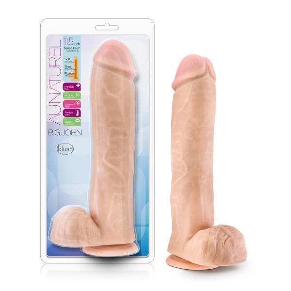 Au Naturel 11.5in Sensa Feel Dildo With Suction Cup Vanilla Intimates Adult Boutique