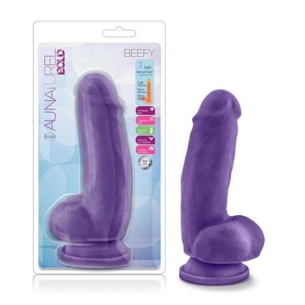 Au Naturel Bold Beefy 7 Inch Dildo With Suction Cup Purple Intimates Adult Boutique