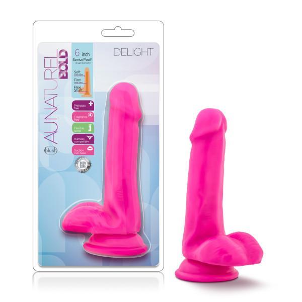 Au Naturel Bold Delight 6 Inch Dildo With Suction Cup Pink Intimates Adult Boutique