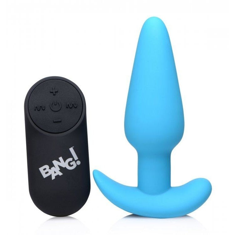 Vibrating Silicone Butt Plug with Remote Control - Blue | Anal Toys Intimates Adult Boutique