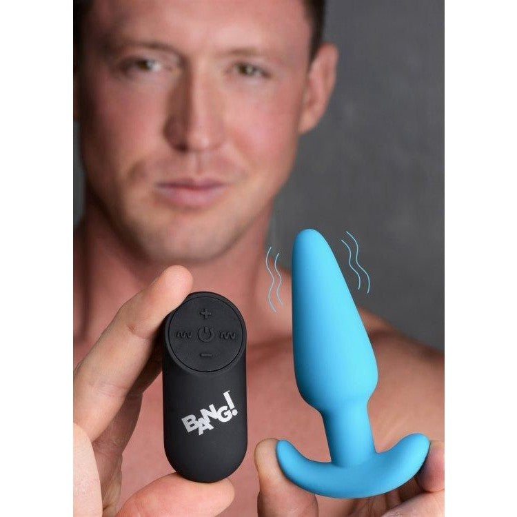 Vibrating Silicone Butt Plug with Remote Control - Blue | Anal Toys Intimates Adult Boutique