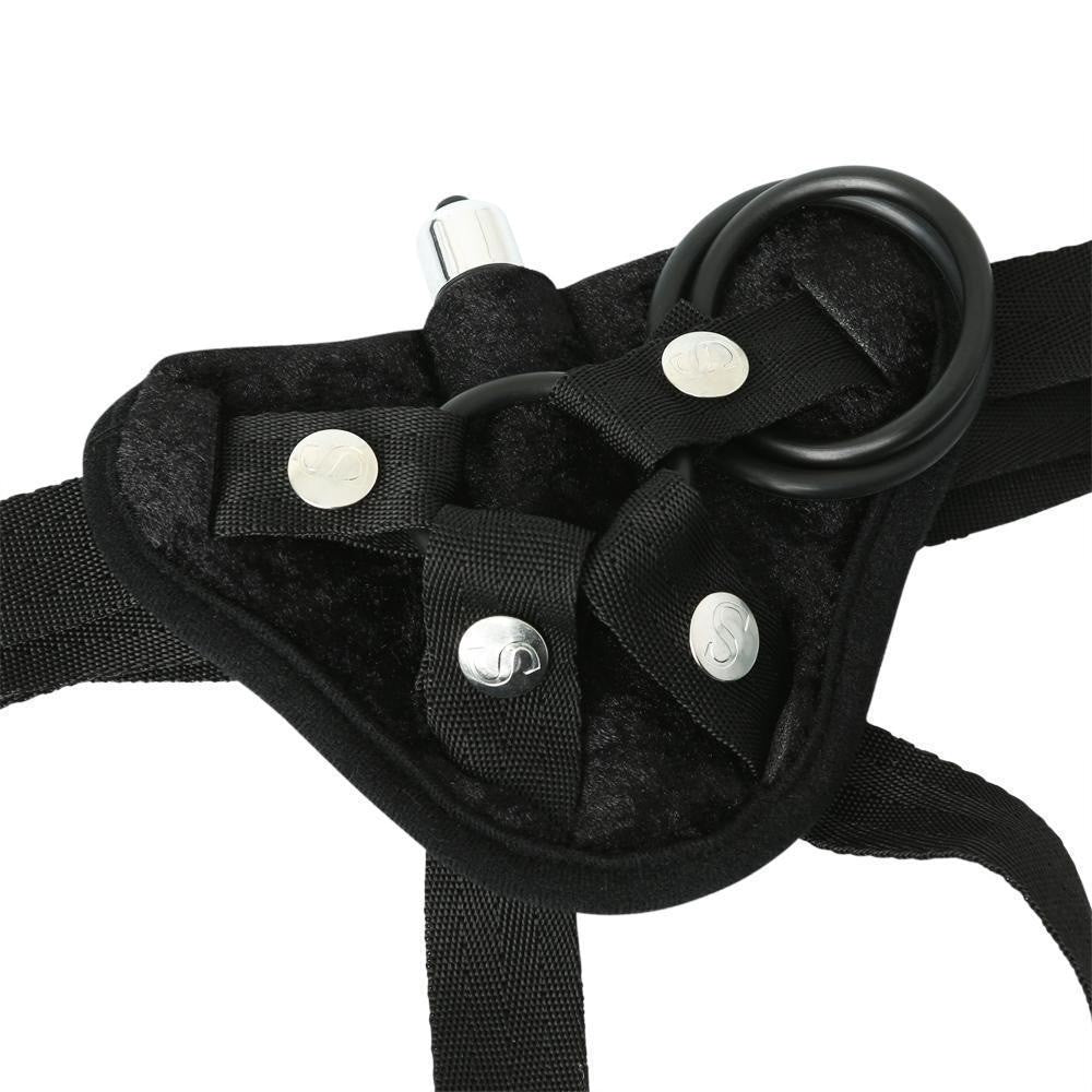 Black Strap On Harness with Mini Vibe | Couples Sextoys Intimates Adult Boutique
