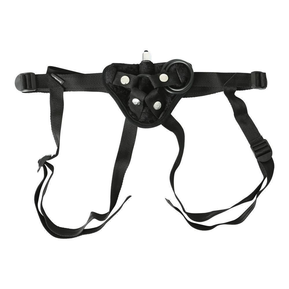 Black Strap On Harness with Mini Vibe | Couples Sextoys Intimates Adult Boutique