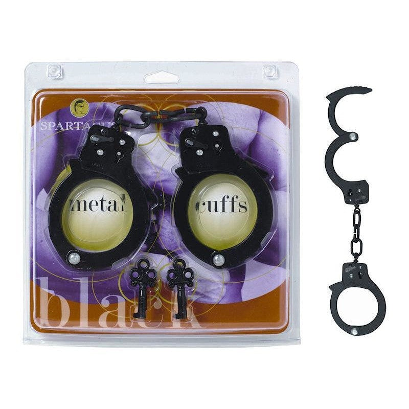 Premium Quality Black Single Lock Handcuffs for Fetish Play Intimates Adult Boutique