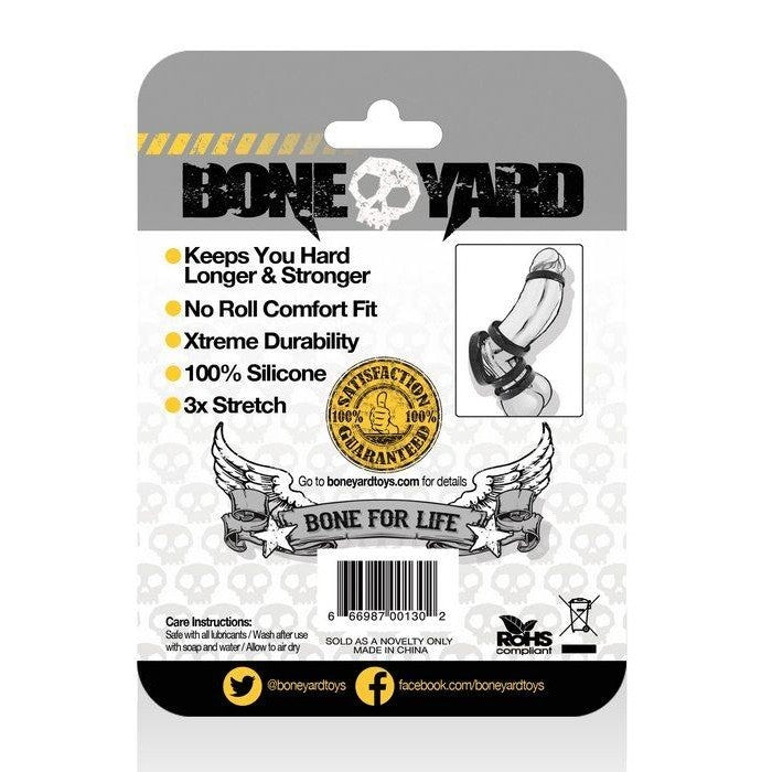 Boneyard Silicone Ring 30mm Black Intimates Adult Boutique