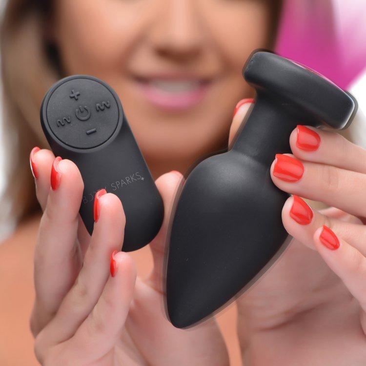 Anal Toys: Booty Sparks Silicone Led Butt Plug Vibrating Large Intimates Adult Boutique