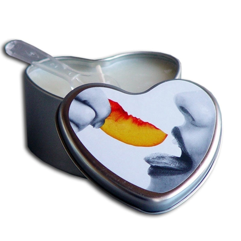 3-in-1 Heart Peach Massage Candle 4.7 Oz Intimates Adult Boutique