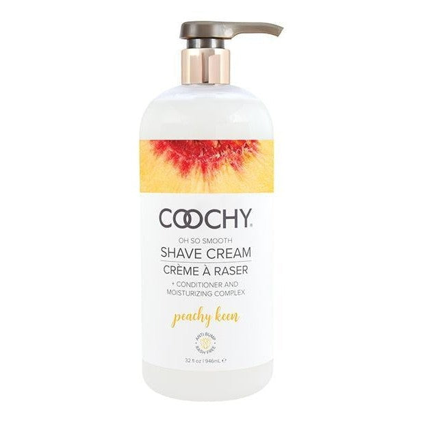 Coochy Shave Cream Peachy Keen 32 Fl Oz for Bath & Body Intimates Adult Boutique