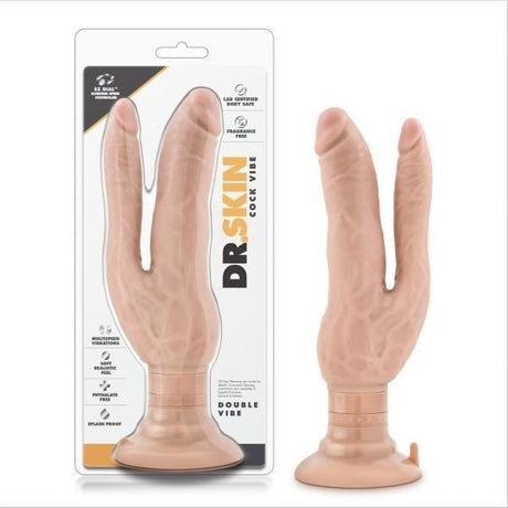 Dr Skin Cock Vibes Double Vibe Beige Intimates Adult Boutique