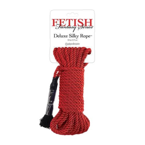 Deluxe Silk Rope in Red for Fetish Play Intimates Adult Boutique