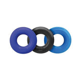 Hunkyjunk Huj C-ring 3pk Blue- Multi (net)(out Mid Jun) Intimates Adult Boutique