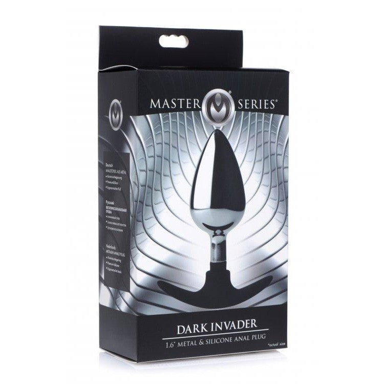 Master Series Dark Invader Metal & Silicone Anal Plug Large Intimates Adult Boutique