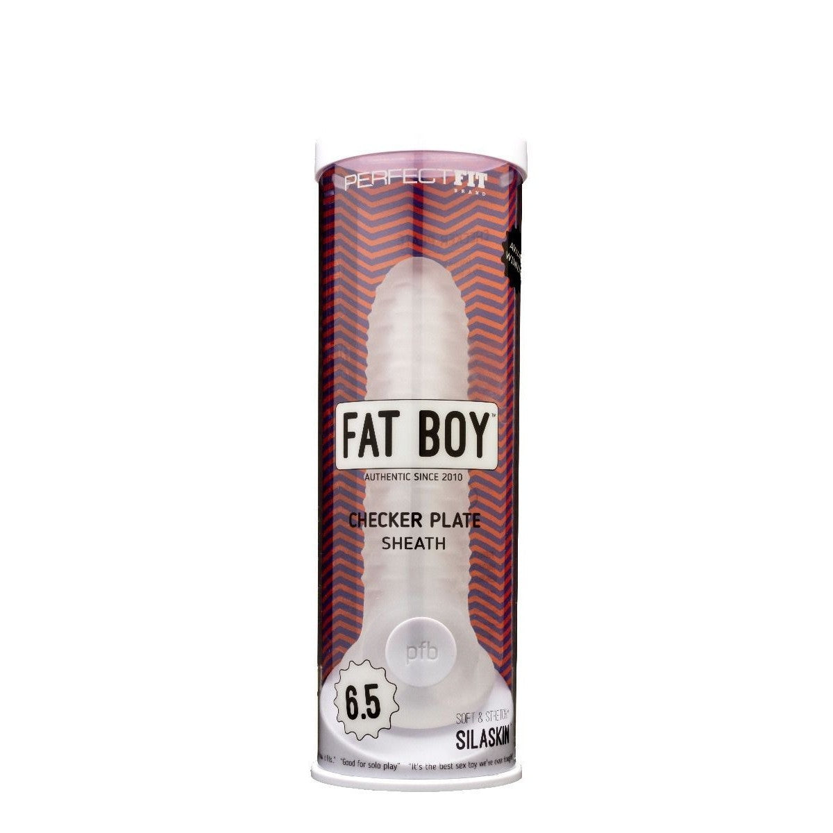 Perfect Fit Fat Boy Checker Box Sheath 6.5in Clear Intimates Adult Boutique