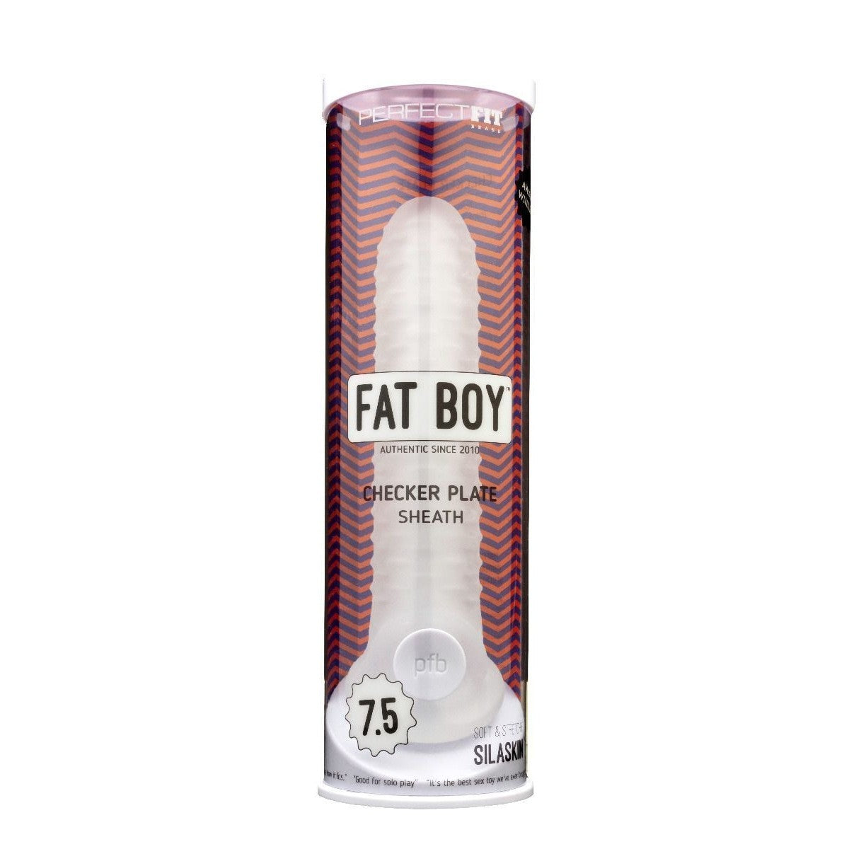 Perfect Fit Fat Boy Checker Box Sheath 7.5in Clear Intimates Adult Boutique