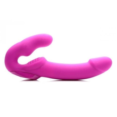 Strap U Evoke Super Charged Pink Vibrating Strapless Silicone Dildo Intimates Adult Boutique
